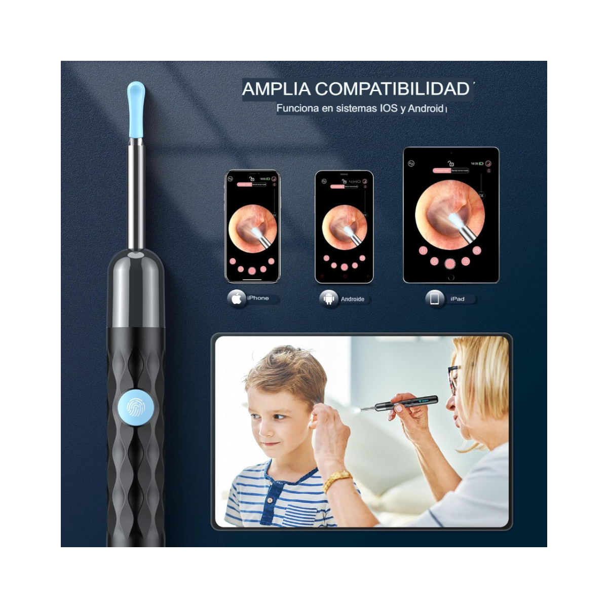 Wax Clean Vision™ - Limpiador de Oídos Inteligente con Cámara HD - Limpieza Segura y Precisa desde tu Celular