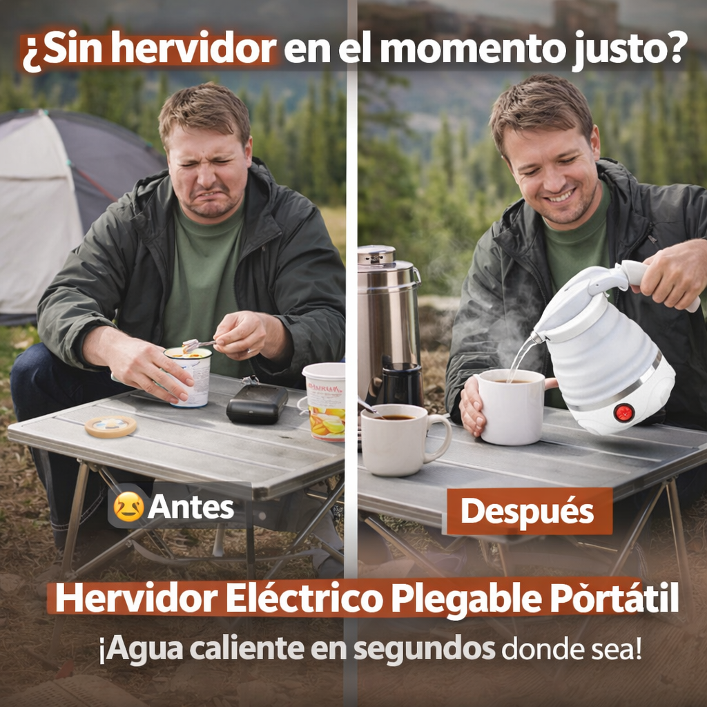 Hervidor Eléctrico Plegable - Hierve agua en segundos donde sea 🔥💧