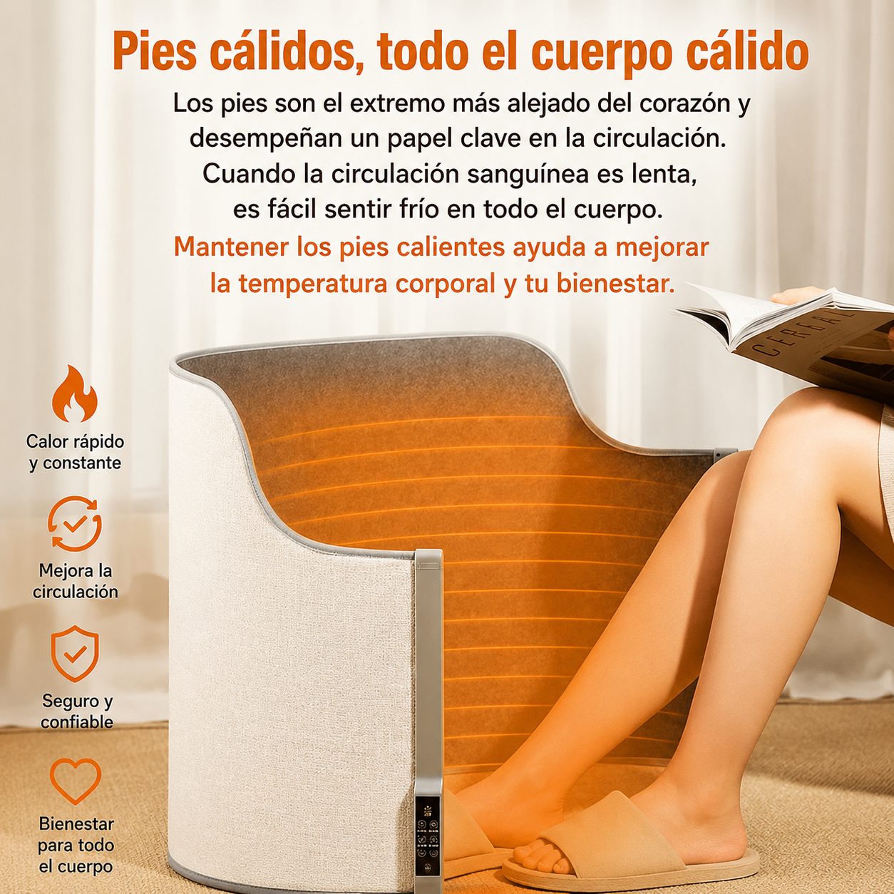 WarmFeet Pro – Calentador de Pies Inteligente- ¡Dile Adiós al Frío en Casa u Oficina! ❄️🔥
