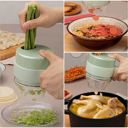 Picador Eléctrico Recargable 2 en 1 – Corta y Pica en Segundos + E-Books de recetas saludable