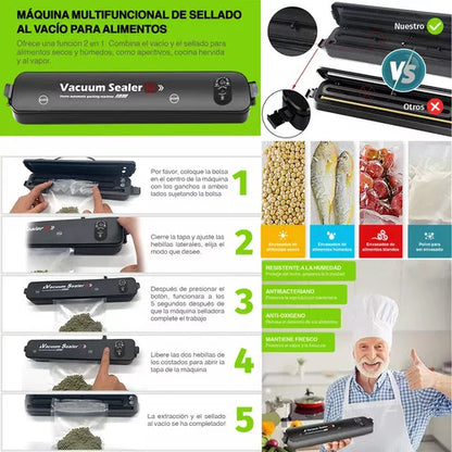 Sellador al vacío CurlerPro™ + ROLLO DE 5 M DE BOLSAS GRATIS