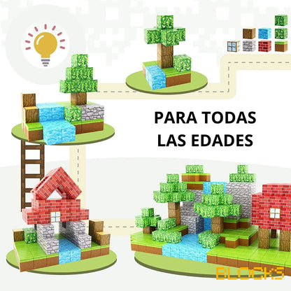 MineBlocks™ | Set de Cubos Minecraft 28 Piezas - Construye, Crea y Desarrolla la Imaginación de tu pequeño
