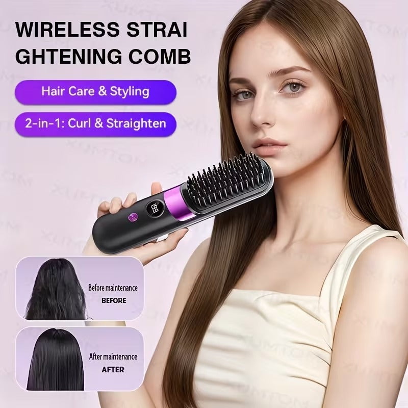 SmoothBrush Pro™ – Cepillo Alisador Inalámbrico - Cabello perfecto en minutos, Ahorra tiempo y esfuerzo.