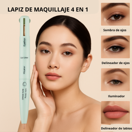 LAPIZ DE MAQUILLAJE 4 FUNCIONES - TODO LO QUE NECESITAS EN TU BOLSO