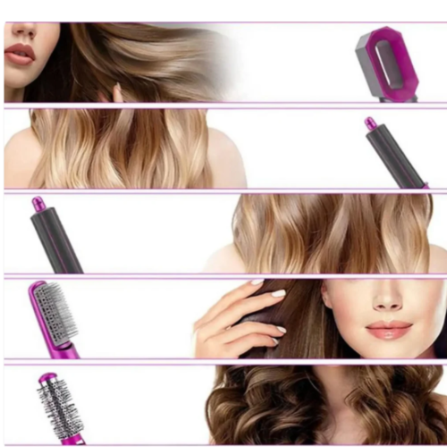 GlamStyle™ Cepillo Secador 5 en 1 + Guía de uso fácil y Peinados recomendados