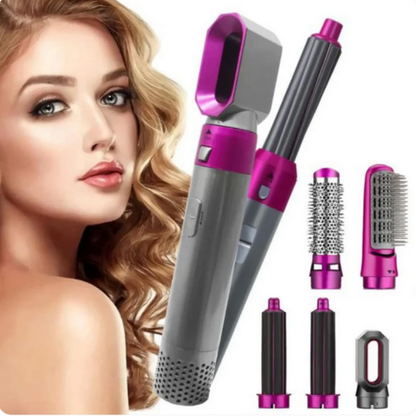 GlamStyle™ Cepillo Secador 5 en 1 + Guía de uso fácil y Peinados recomendados