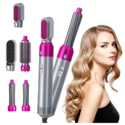 GlamStyle™ Cepillo Secador 5 en 1 + Guía de uso fácil y Peinados recomendados