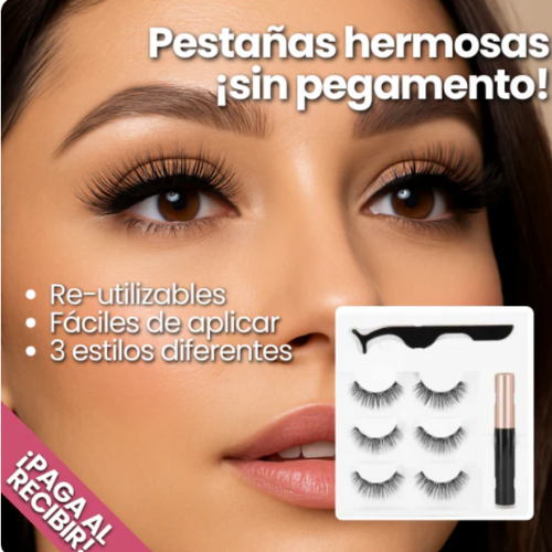GlamLook Pestañas Magnéticas  – Mirada Perfecta en Segundos + Delineador GRATIS