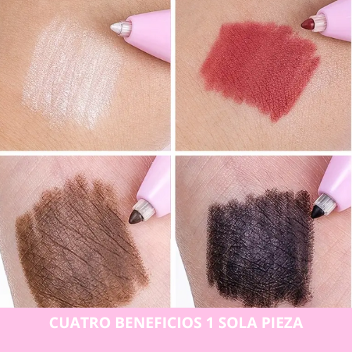 LAPIZ DE MAQUILLAJE 4 FUNCIONES - TODO LO QUE NECESITAS EN TU BOLSO