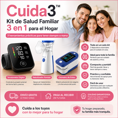 Cuida3™ – Kit de Salud Familiar 3 en 1 para el Hogar - 3 herramientas prácticas para tener siempre a mano