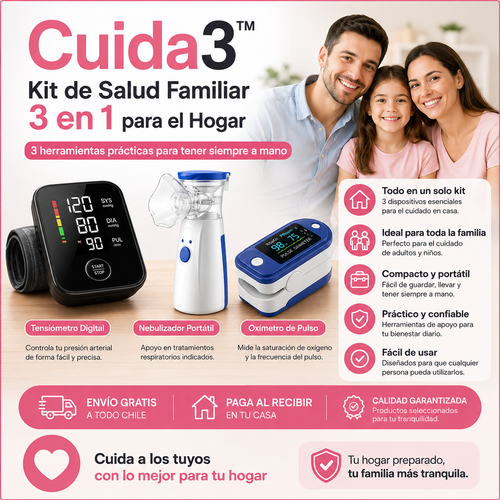 Cuida3™ – Kit de Salud Familiar 3 en 1 para el Hogar - 3 herramientas prácticas para tener siempre a mano