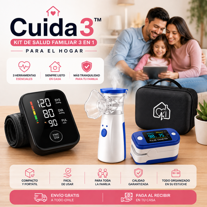Cuida3™ – Kit de Salud Familiar 3 en 1 para el Hogar - 3 herramientas prácticas para tener siempre a mano