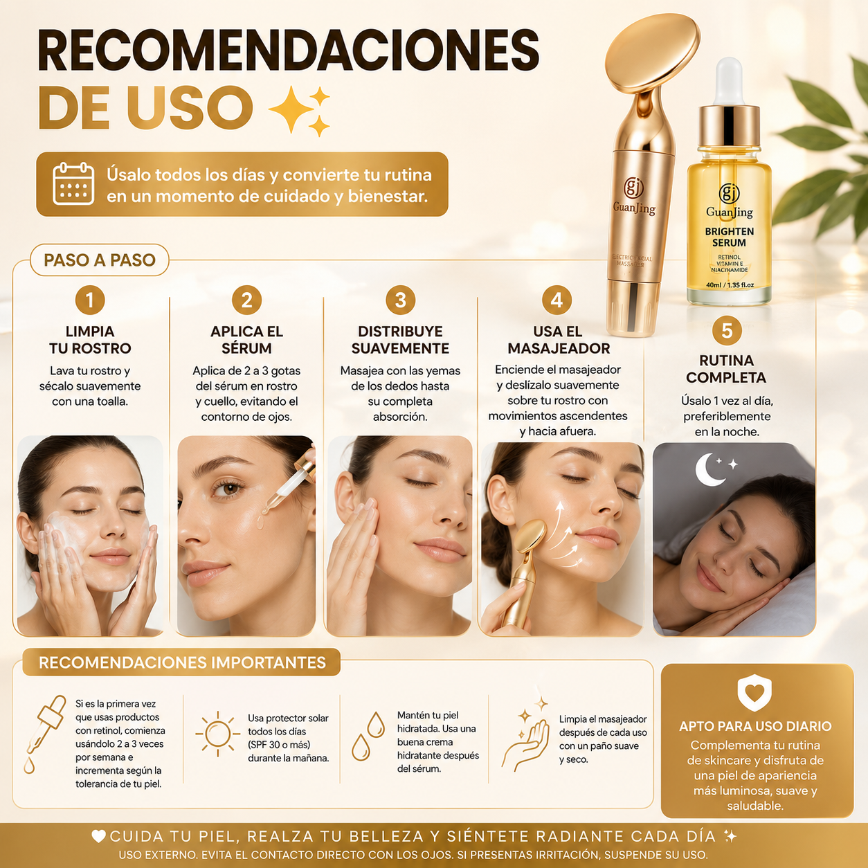 ✨ Kit Guanjing: Sérum Facial + Masajeador Rejuvenecedor - ✨ Tu rutina facial, ahora con efecto Glow