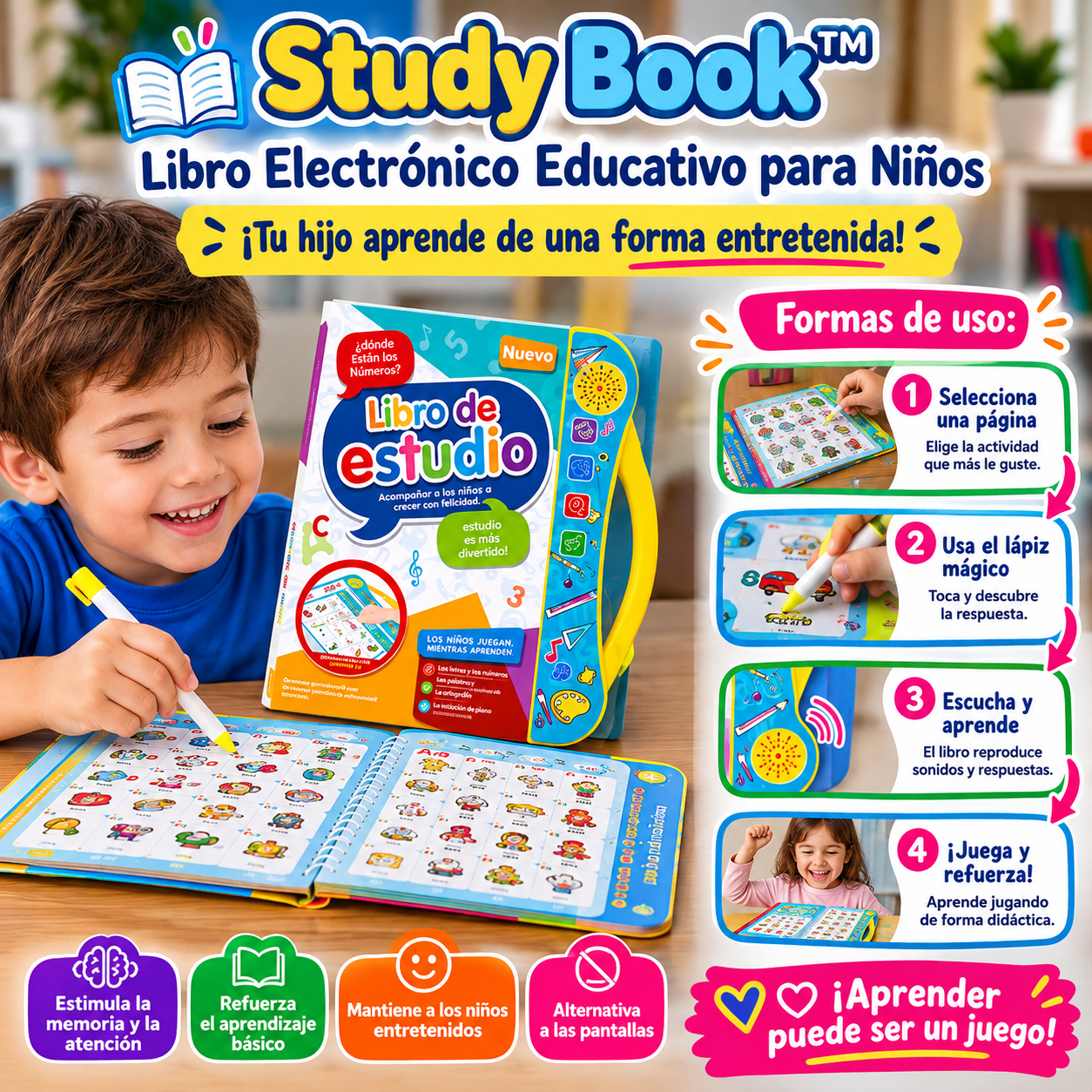 Study Book™ – Libro Electrónico Educativo para Niños
