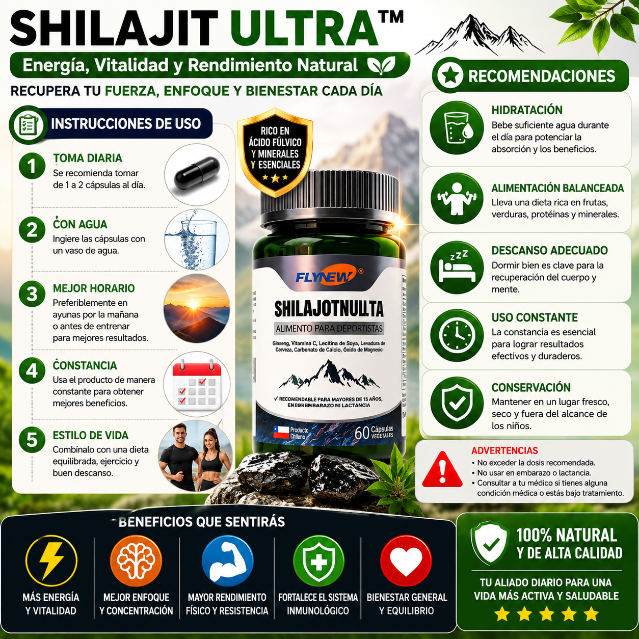Shilajit Ultra™ | Energía, Vitalidad y Rendimiento Natural - Recupera tu fuerza, enfoque y bienestar cada día