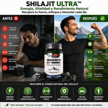 Shilajit Ultra™ | Energía, Vitalidad y Rendimiento Natural - Recupera tu fuerza, enfoque y bienestar cada día
