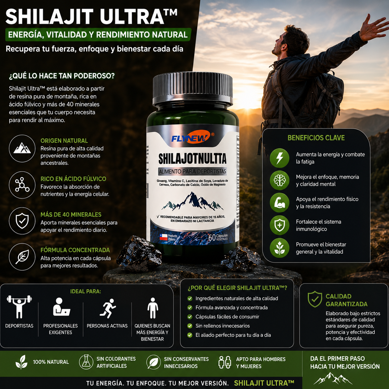 Shilajit Ultra™ | Energía, Vitalidad y Rendimiento Natural - Recupera tu fuerza, enfoque y bienestar cada día