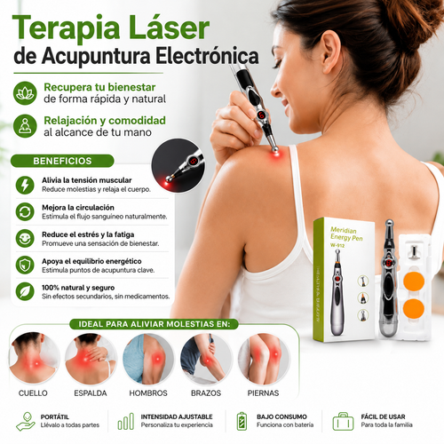 Meridian Energy Pen Pro™-Terapia Láser de Acupuntura Electrónica - Recupera tu bienestar de forma rápida y natural - Relajación y comodidad al alcance de tu mano