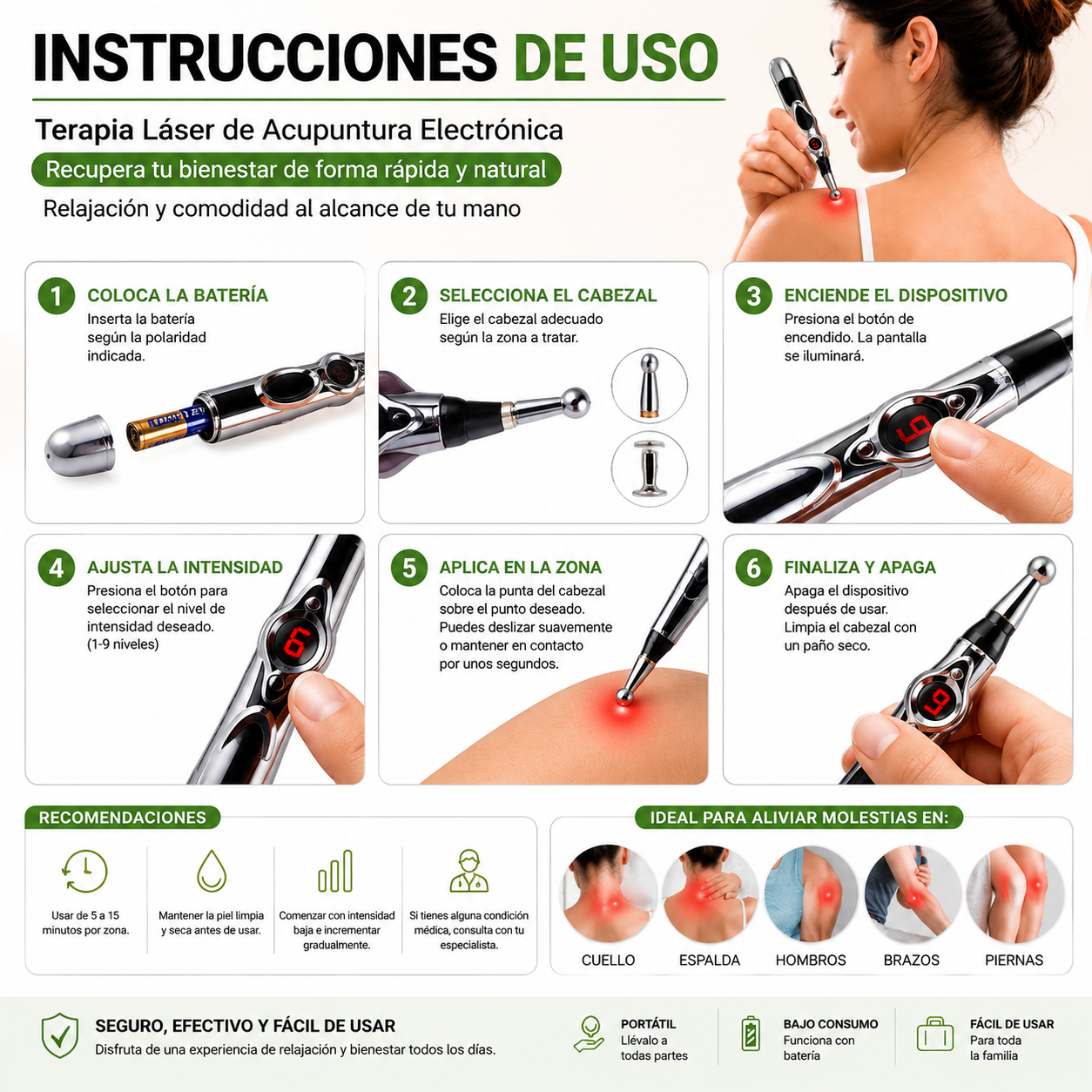 Meridian Energy Pen Pro™-Terapia Láser de Acupuntura Electrónica - Recupera tu bienestar de forma rápida y natural - Relajación y comodidad al alcance de tu mano