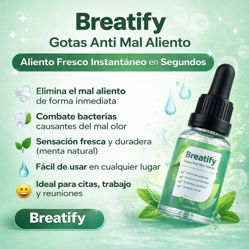 Breatify Gotas Anti Mal Aliento – Aliento Fresco Instantáneo en Segundos