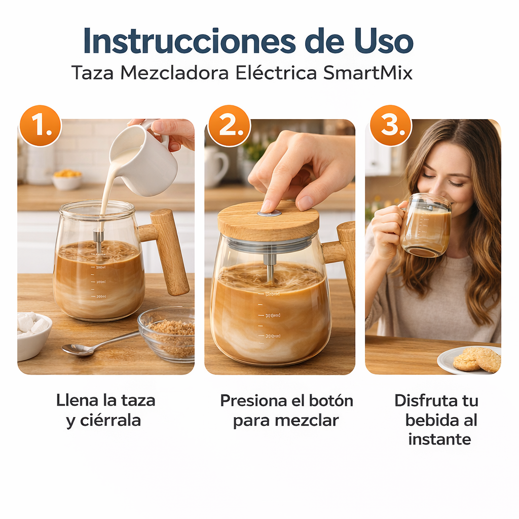 Taza Mezcladora Automática SmartMix - Mezcla lo que quieras en segundos sin esfuerzo ☕- Un regalo muy practico para Mama
