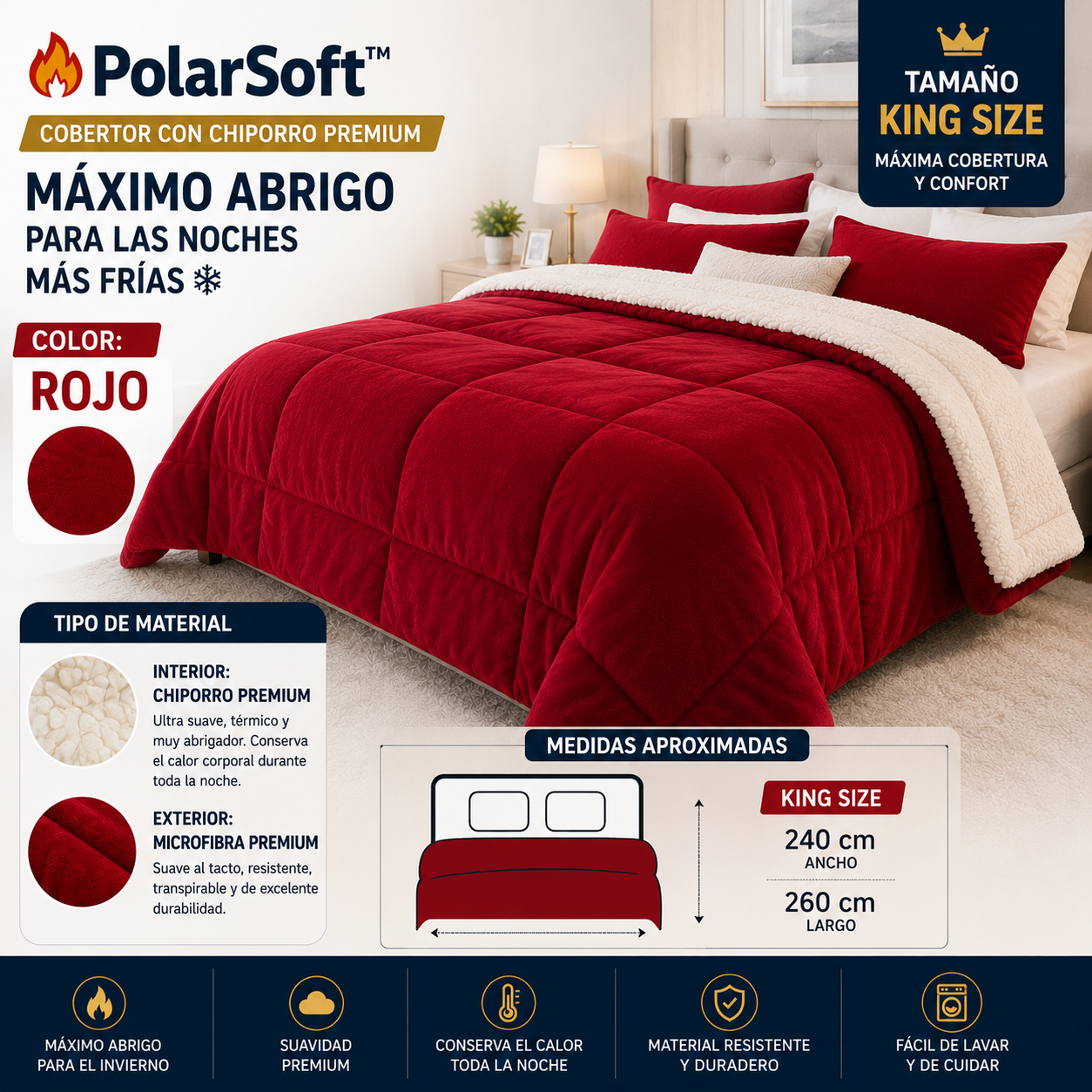 🔥 PolarSoft™ | Cobertor con Chiporro Premium - Máximo Abrigo para las Noches Más Frías