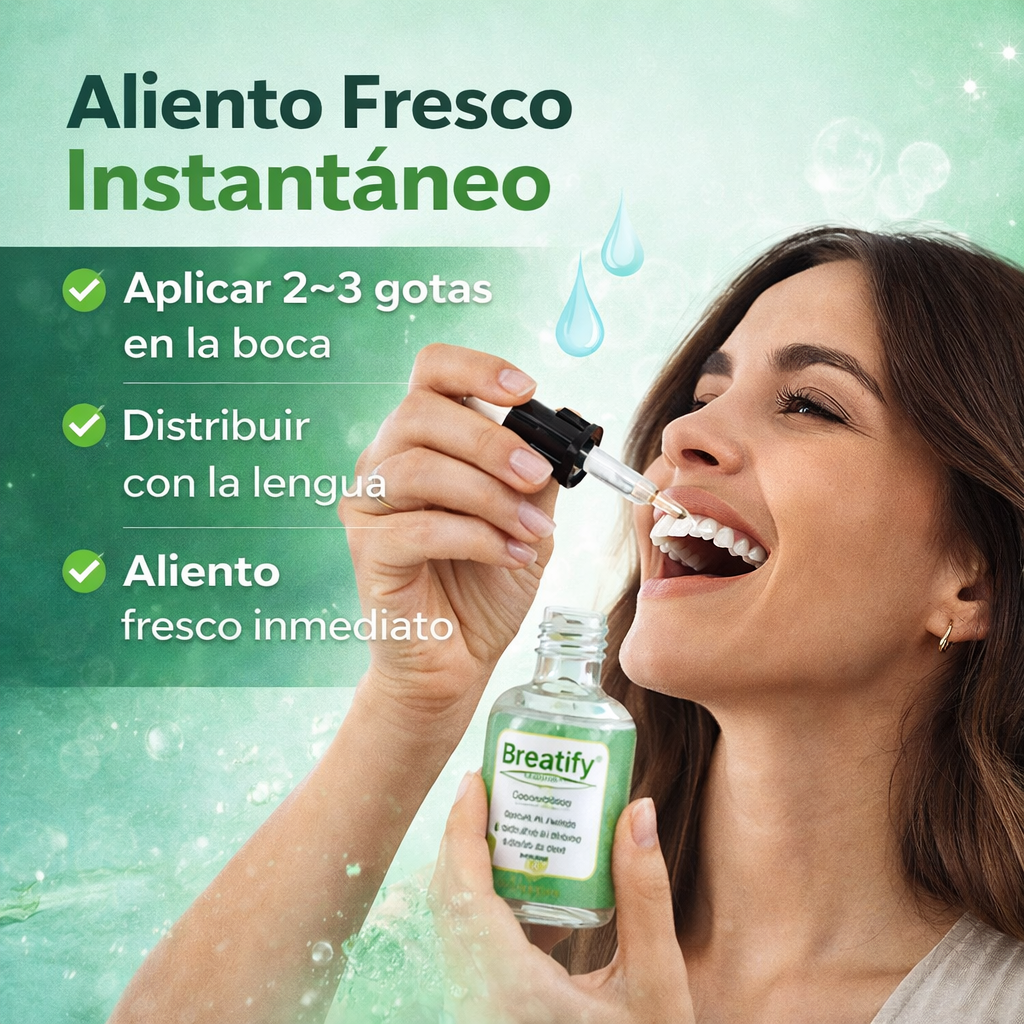 Breatify Gotas Anti Mal Aliento – Aliento Fresco Instantáneo en Segundos