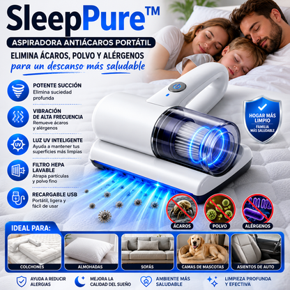 SleepPure™ | Aspiradora Antiácaros Portátil - Elimina ácaros, polvo y alérgenos para un descanso más saludable