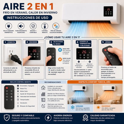 ClimaPro – Aire 2 en 1 Frío y Calor – Confort Todo el Año