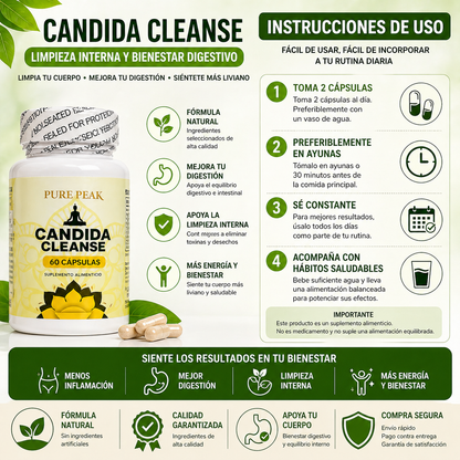 Candida Cleanse – Limpieza Interna y Bienestar Digestivo - Olvídate de la guatita delantal e inflamaciones en tu cuerpo