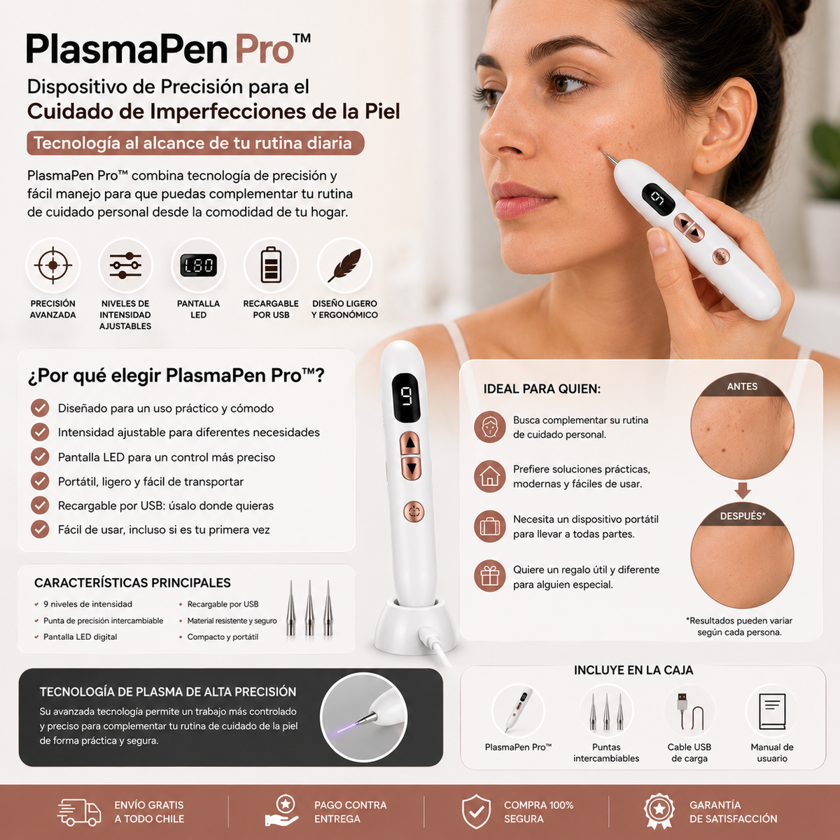 PlasmaPen Pro™ | Dispositivo de Precisión para el Cuidado de Imperfecciones de la Piel  - ✨ Práctico, preciso y fácil de usar para complementar tu rutina de cuidado personal.