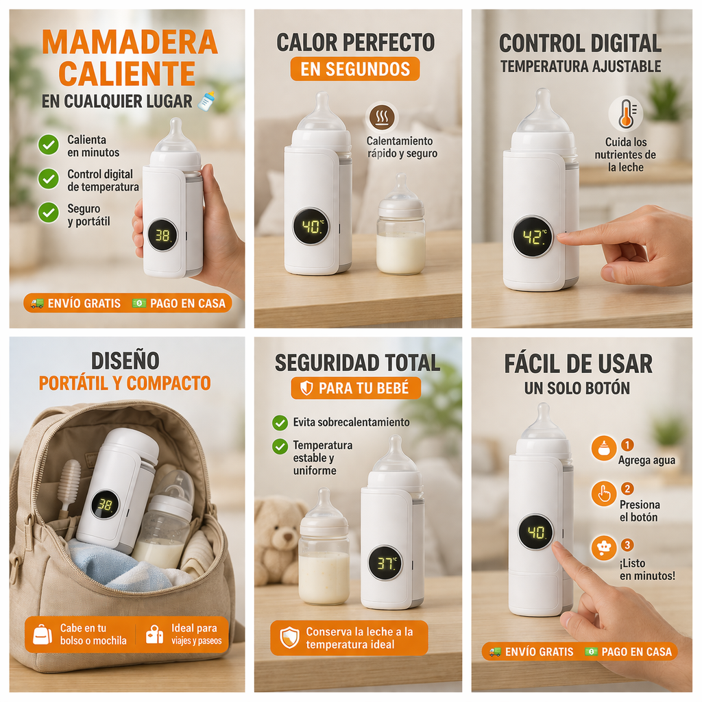 Calienta Baby Pro Portátil - Calentador Portátil de Mamaderas con Control Digital