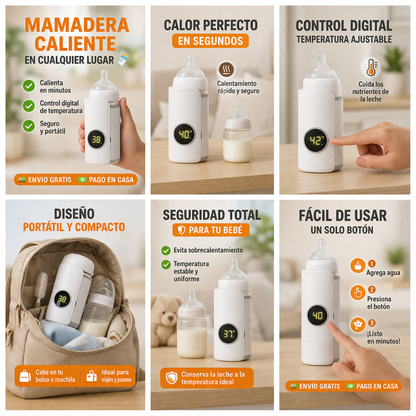 Calienta Baby Pro Portátil - Calentador Portátil de Mamaderas con Control Digital