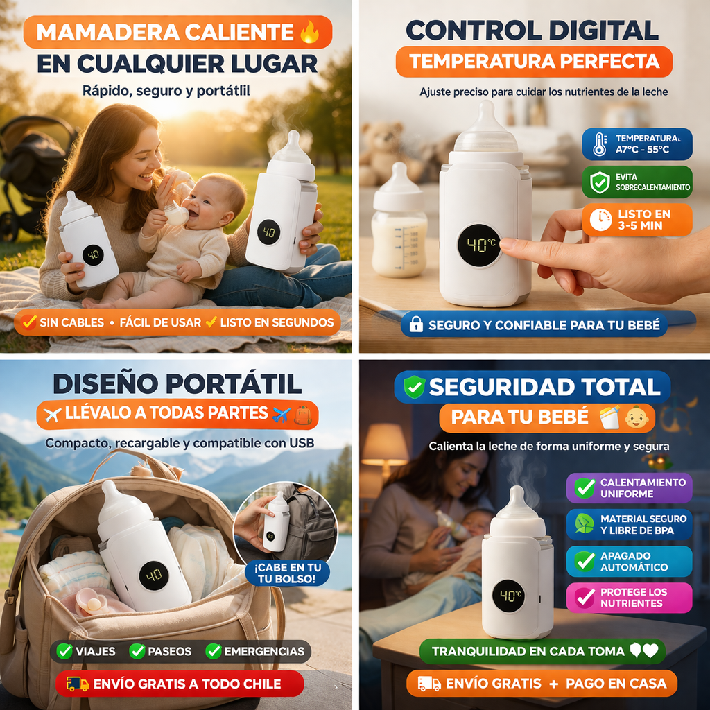 Calienta Baby Pro Portátil - Calentador Portátil de Mamaderas con Control Digital