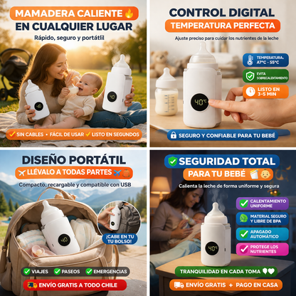 Calienta Baby Pro Portátil - Calentador Portátil de Mamaderas con Control Digital