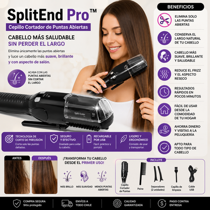 SplitEnd Pro™ | Cepillo Cortador de Puntas Abiertas - Cabello Más Saludable sin Perder el Largo