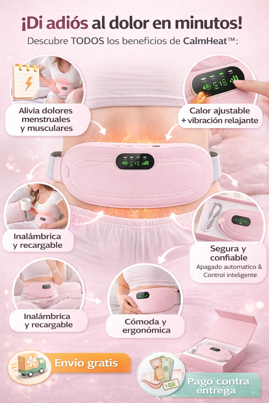 Almohadilla Térmica Inalámbrica CalmHeat™ - Alivio inmediato con calor terapéutico