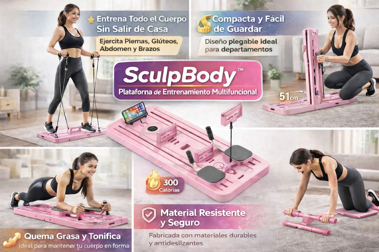 SculpBody™ Plataforma de Entrenamiento Multifuncional + Guía de ejercicios GRATIS