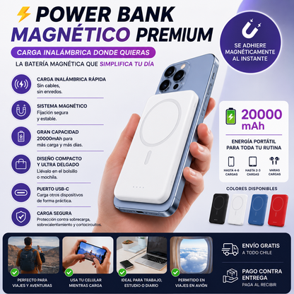 ⚡ Power Bank Magnético Premium | Carga Inalámbrica Donde Quieras - La Batería Magnética Que Simplifica Tu Día