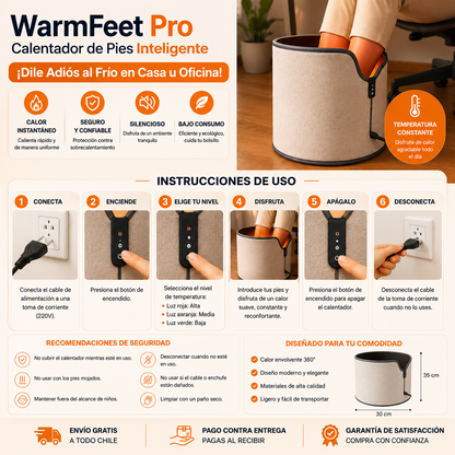 WarmFeet Pro – Calentador de Pies Inteligente- ¡Dile Adiós al Frío en Casa u Oficina! ❄️🔥