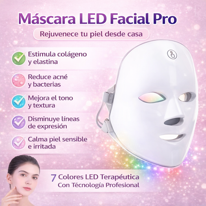 Máscara LED Facial Pro – Rejuvenece Tu Piel Desde Casa