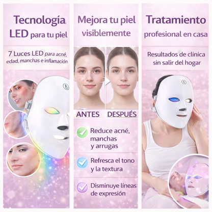 Máscara LED Facial Pro – Rejuvenece Tu Piel Desde Casa