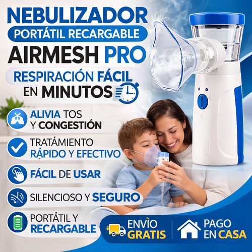 Nebulizador Portátil Recargable AirMesh Pro - Alivio en Minutos