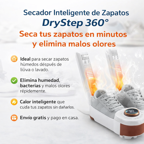 Secador Inteligente de Zapatos DryStep 360° - Seca tus zapatos en minutos y elimina malos olores