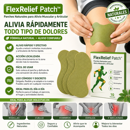 FlexRelief Patch™ | Parches Naturales para Alivio Muscular y Articular - Alivia RáPidamente Todo Tipo De Dolores