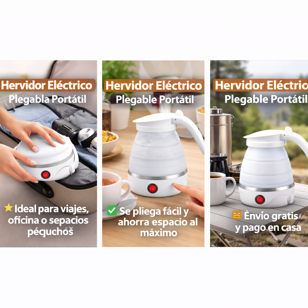Hervidor Eléctrico Plegable - Hierve agua en segundos donde sea 🔥💧
