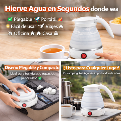 Hervidor Eléctrico Plegable - Hierve agua en segundos donde sea 🔥💧