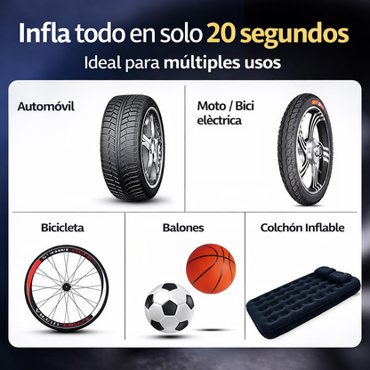 Compresor Inflador Portátil Inteligente – Infla en segundos donde quieras