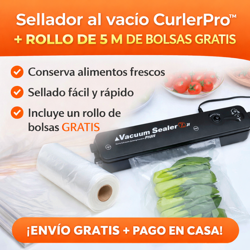 Sellador al vacío CurlerPro™ + ROLLO DE 5 M DE BOLSAS GRATIS