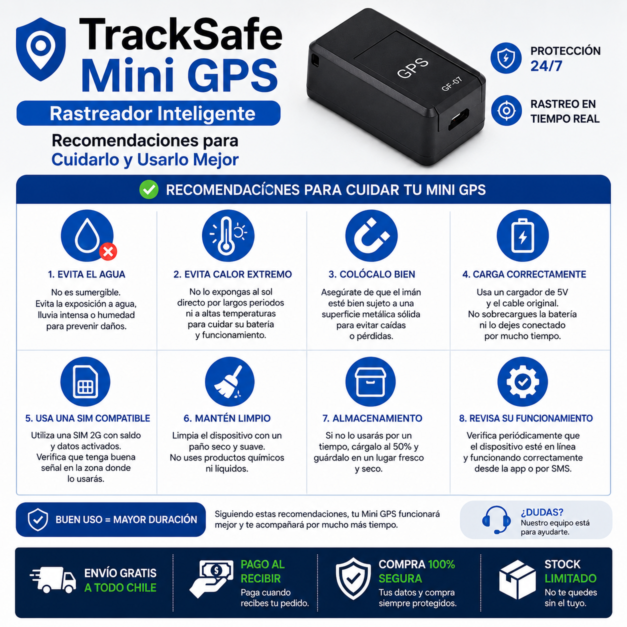 TrackSafe Mini GPS – Rastreador Inteligente - ¡Protege Tu Auto y Encuéntralo en Tiempo Real! 🚗📍